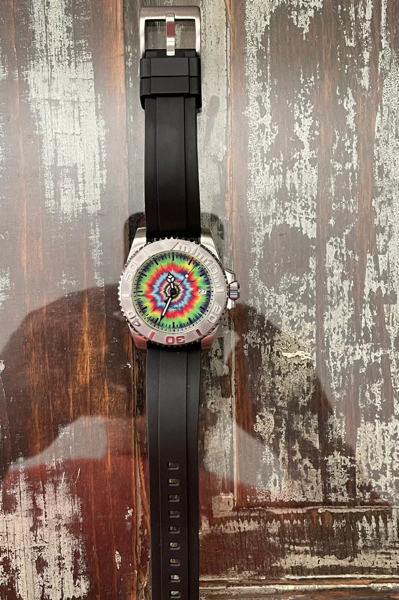 Tie Dye Diver: Automatic Mechanical Wristwatch