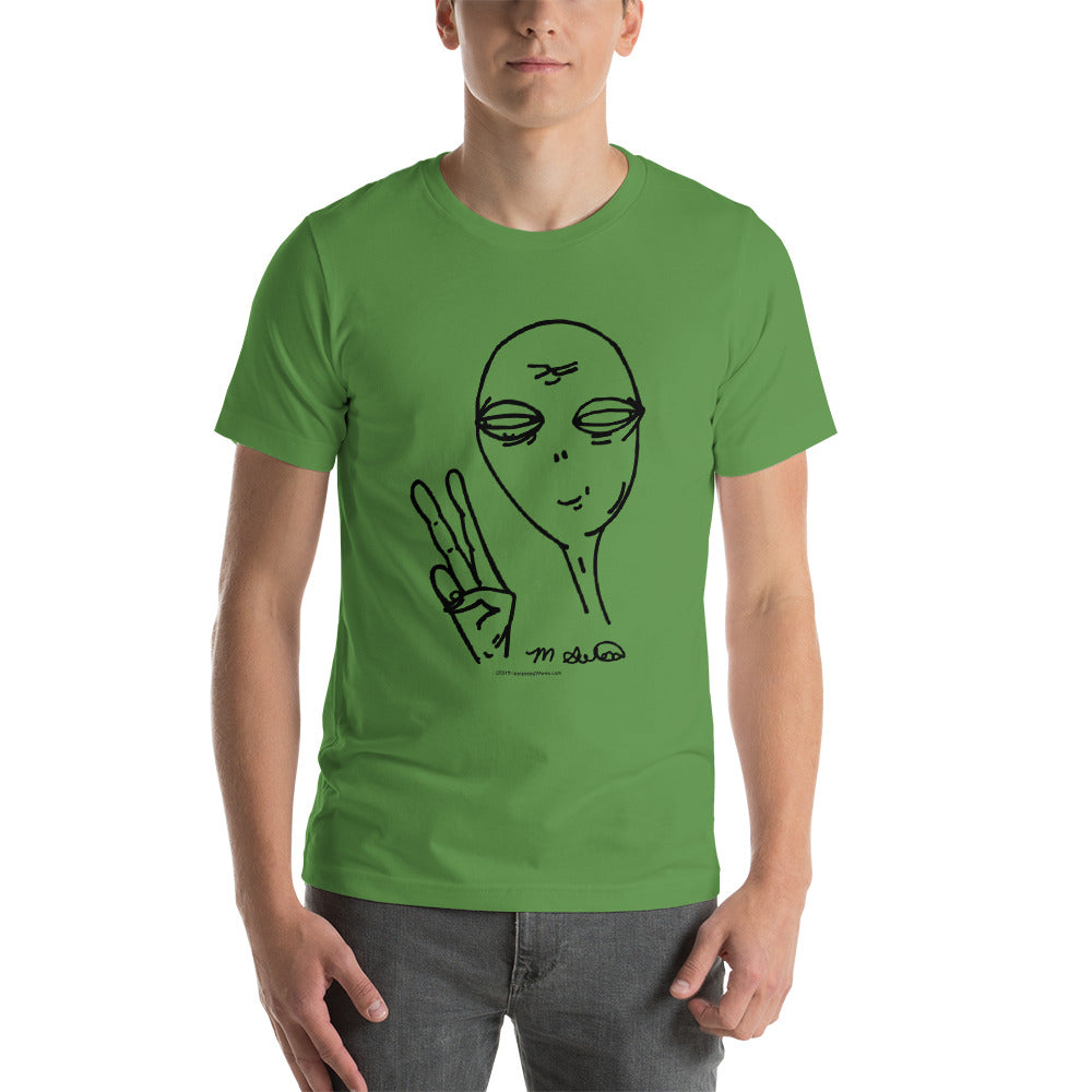 Peaceful Alien - Short-Sleeve Men's T-Shirt - Unminced Words