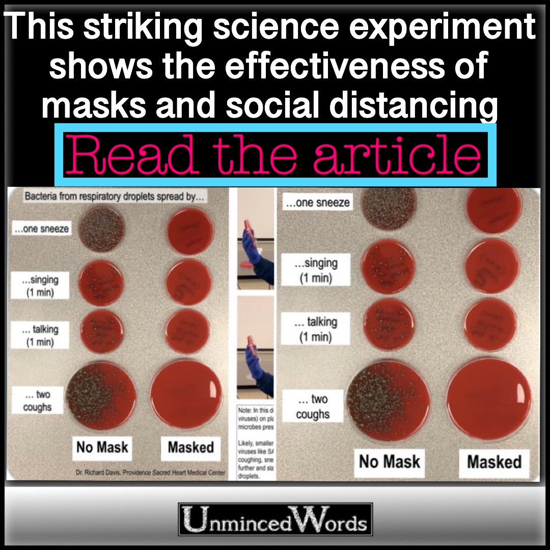 This striking science experiment shows the effectiveness of masks and social distancing