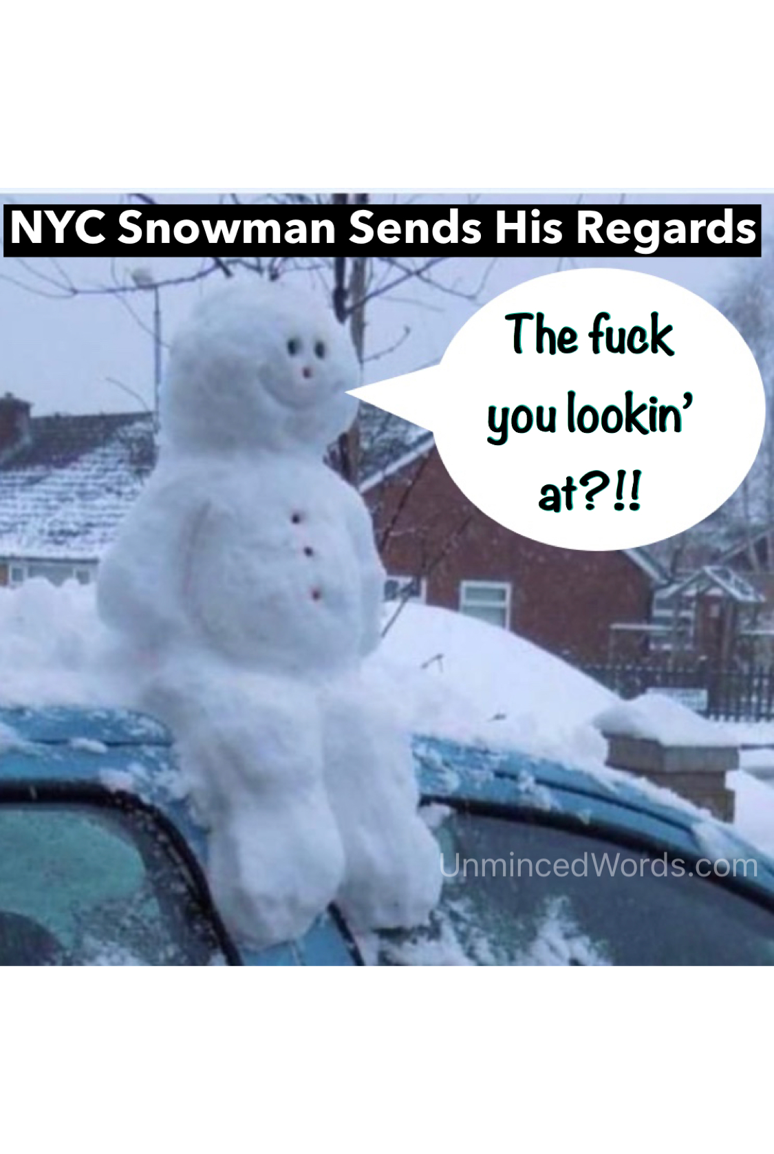 NYC Snowman sends his regards.