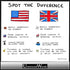 Spot the difference, UK and USA
