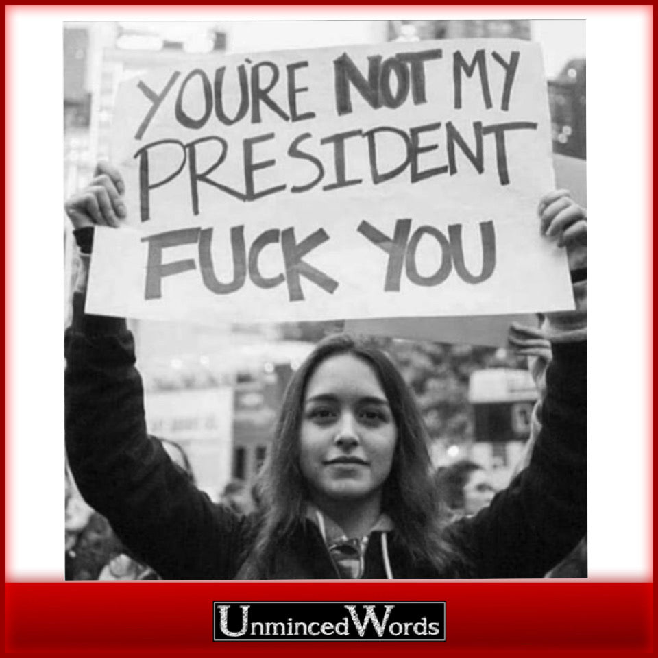 This protester doesn’t mince her words