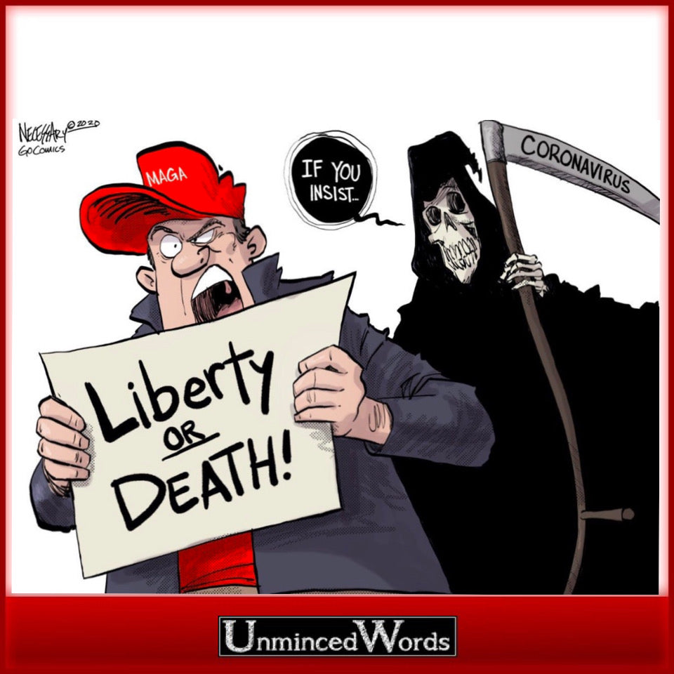 Liberty or death political cartoon