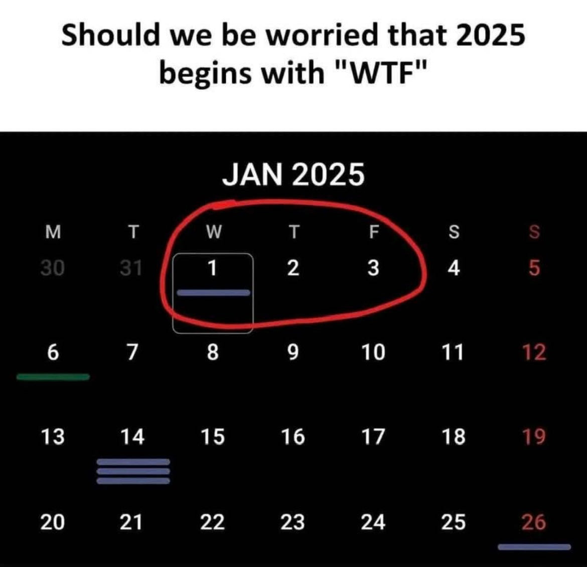 Looks like 2025 amazingly starts off with WTF