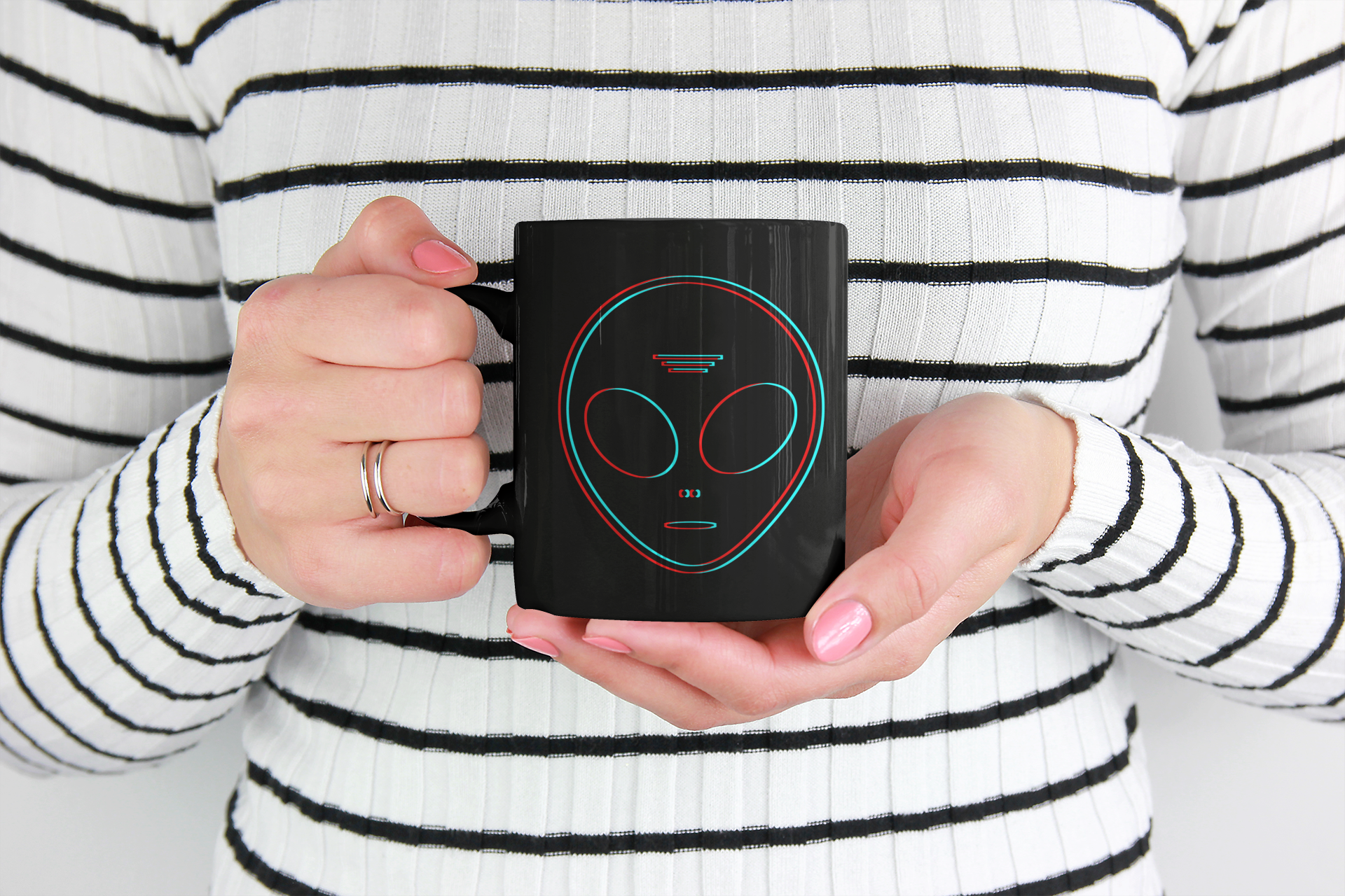 Alien Head Black Mug is from out of this world