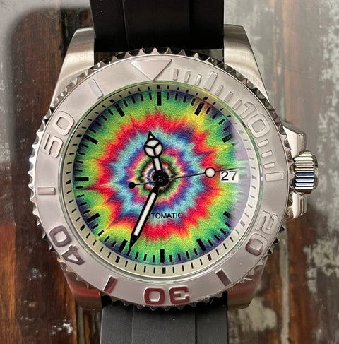 Tie Dye Diver: Automatic Mechanical Wristwatch