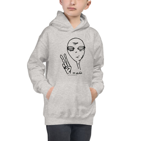 Peaceful Alien - Kids Hoodie - Unminced Words