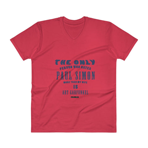 The Only Person Who Hates Paul Simon - Men's V-Neck T-Shirt - Unminced Words