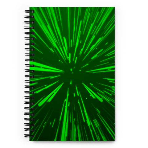 Hyperspace Deluxe - Green Spiral notebook